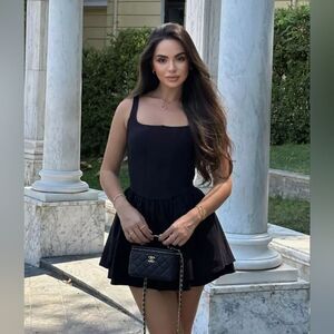 NWT ZARA NEW ZARA 2024 BLACK GATHERED CORSETRY-INSPIRED DRESS  3067/267 800